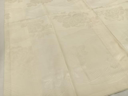 平和屋着物■長襦袢　袷　舞花地紋　鳥の子色　正絹　逸品　AABH0923oa