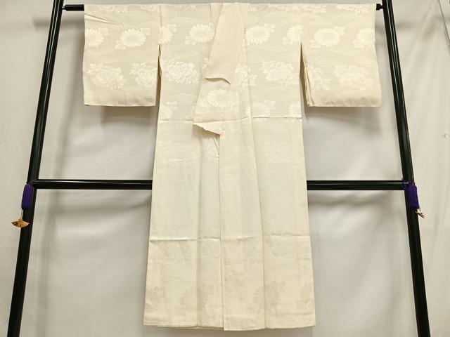 平和屋着物■長襦袢　袷　舞花地紋　鳥の子色　正絹　逸品　AABH0923oa