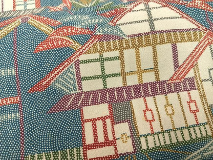 平和屋着物■上質な小紋 風景文 正絹 逸品 AABH0922oa