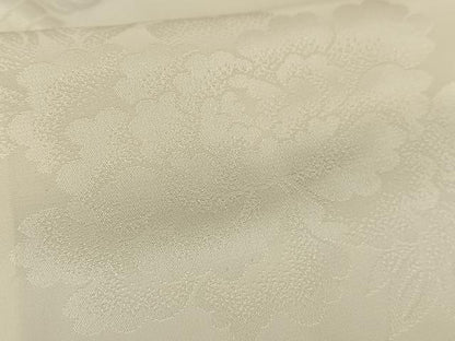 平和屋着物■長襦袢　袷　舞花地紋　鳥の子色　正絹　逸品　AABH0923oa