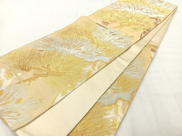 平和屋着物◎六通柄袋帯　松葉　金銀糸　正絹　逸品　AABH2362uk
