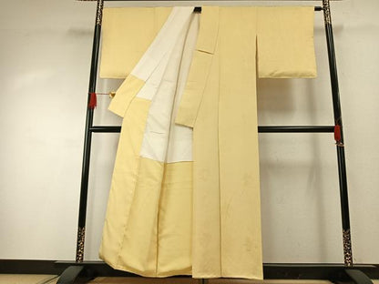平和屋着物●上質な色無地　花尽くし地紋　砥粉色　正絹　逸品　AABH0534fy