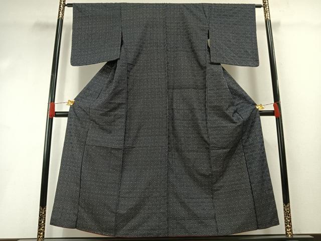 平和屋着物●上質な紬　秋名バラ柄　正絹　逸品　AABH0561fy