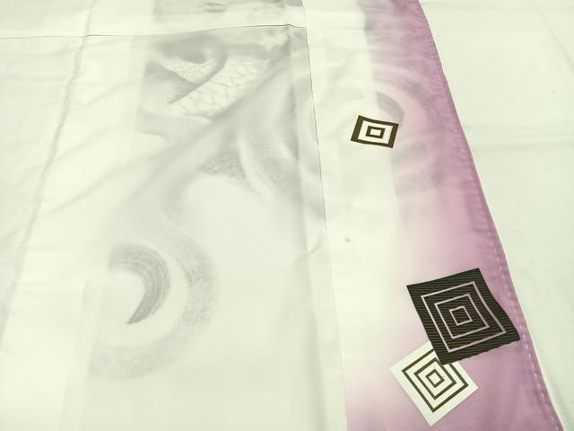 平和屋着物●男性　訪問着　手描き　龍　金彩　洗える着物　AABH0574fy