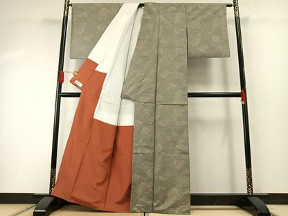 平和屋着物●本場大島紬　色泥染　花尽くし　株式会社大山謹製　やまと誂製　証紙付き　正絹　逸品　AABH0557fy