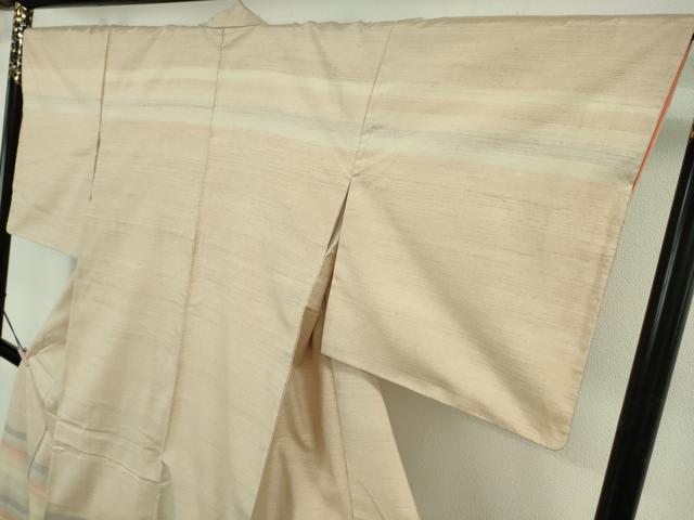 平和屋本店●希少　人間国宝　志村ふくみ　紬　訪問着　コーラル横段　小大丸扱い　たとう紙付き　逸品　DZAB2242kh6