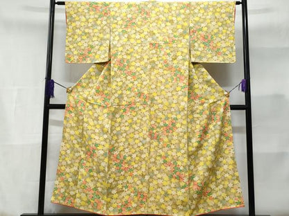 平和屋着物■上質な小紋 枝楓文 暈し染め 正絹 逸品 未使用 CABE6032fb