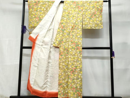 平和屋着物■上質な小紋 枝楓文 暈し染め 正絹 逸品 未使用 CABE6032fb