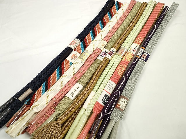 平和屋着物●和装小物　帯締め10本セット　礼装用　手組紐　高麗組　冠組　金糸　逸品　未使用　DABD7046zzz