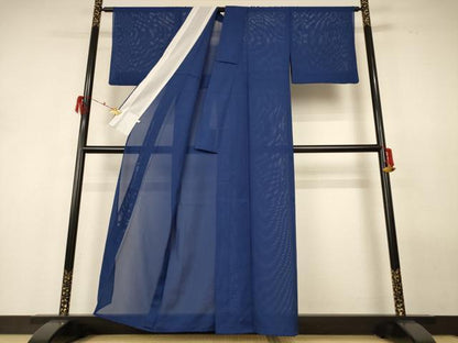 平和屋着物＊夏物 色無地 絽 深縹色 洗える着物 AABH2520jd
