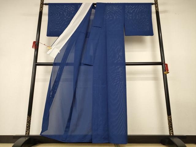 平和屋着物＊夏物 色無地 絽 深縹色 洗える着物 AABH2520jd