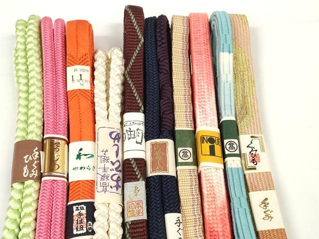 平和屋着物●和装小物　帯締め10本セット　手組紐　高麗組　笹浪組　鎌倉組　金糸　高島屋扱い　逸品　未使用　DABD7061zzz