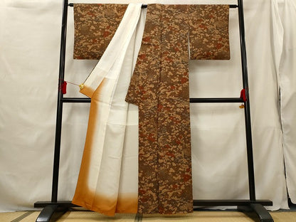 平和屋着物■上質な小紋 飛鶴花文 正絹 逸品 AABG9480st