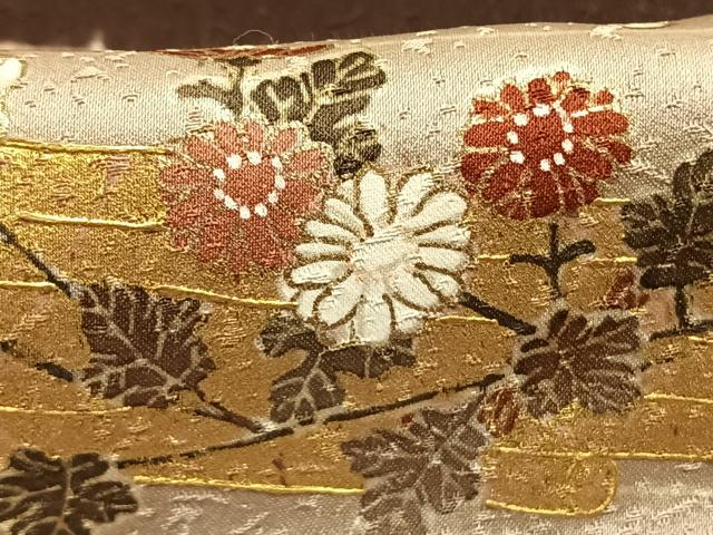 平和屋着物●訪問着　友禅　絞り　流水花文　金彩　正絹　逸品　AABH0613fy