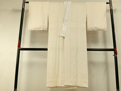 平和屋着物●長襦袢　無双仕立て　流水地紋　鳥の子色　正絹　逸品　AABH0589fy