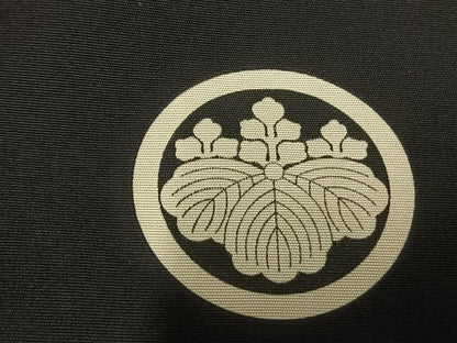 平和屋着物●男性　黒紋付　羽織セット　正絹　逸品　AABH0593fy
