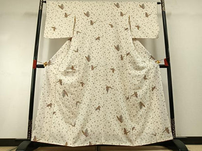 平和屋着物●上質な小紋　舞蝶文　金彩　正絹　逸品　AABH0611fy