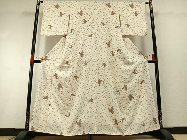 平和屋着物●上質な小紋　舞蝶文　金彩　正絹　逸品　AABH0611fy