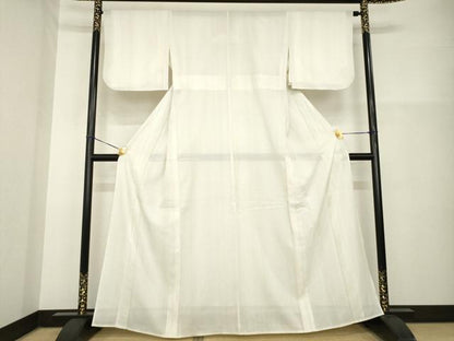 平和屋着物＊夏物　洗える最高級着物　＜英＞はなぶさ謹製　小紋　縦絽　縞　洗える着物　AABH2586ck