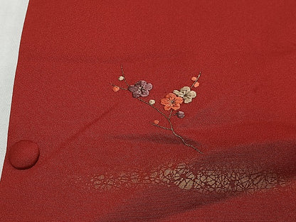 平和屋着物＃道行コート　総刺繍　花籠文　金彩　正絹　逸品　CABE4801ua
