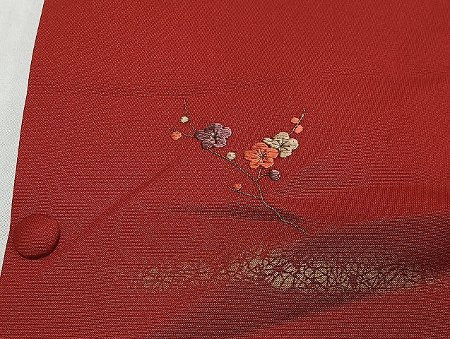 平和屋着物＃道行コート　総刺繍　花籠文　金彩　正絹　逸品　CABE4801ua