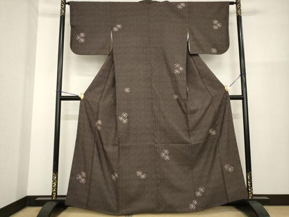 平和屋着物●赤城紬　疋田七宝　正絹　逸品　AABH2612ck