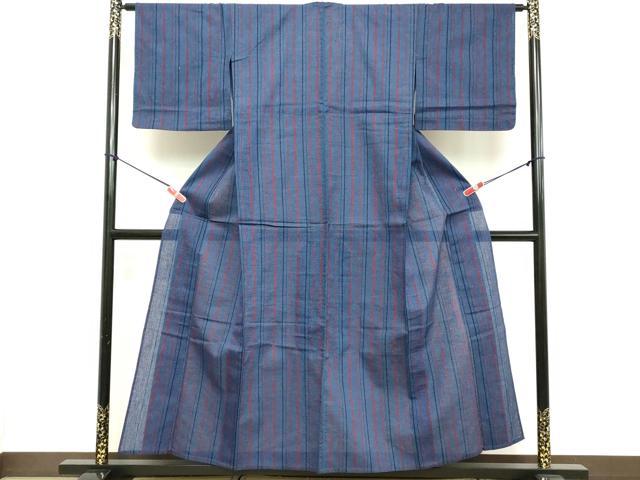 平和屋着物∴夏物 阿波しじら織 浴衣 間道 綿 逸品 DABD2888cd