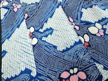 平和屋着物∴夏物 浴衣 有松鳴海絞り 草花文 綿 逸品 DABD2876cd