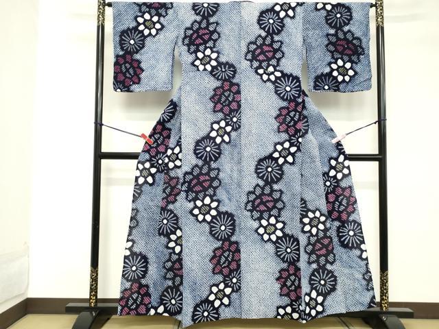 平和屋着物∴夏物 浴衣 有松鳴海絞り 花繋ぎ 綿 逸品 DABD2865cd