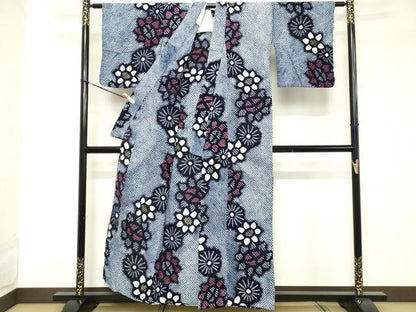 平和屋着物∴夏物 浴衣 有松鳴海絞り 花繋ぎ 綿 逸品 DABD2865cd