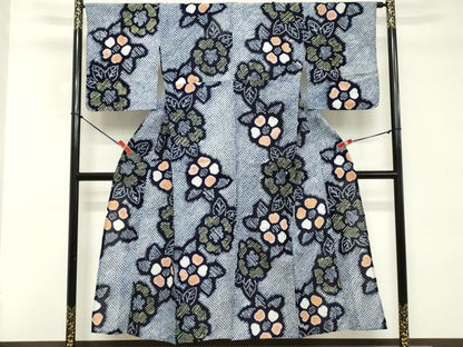 平和屋着物∴夏物 浴衣 有松鳴海絞り 花繋ぎ 綿 逸品 DABD2872cd