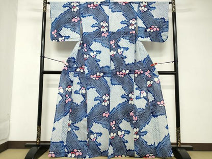 平和屋着物∴夏物 浴衣 有松鳴海絞り 草花文 綿 逸品 DABD2876cd