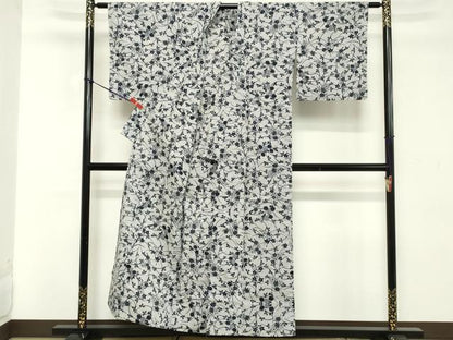 平和屋着物∴夏物 綿紅梅 浴衣 草花文 綿 逸品 DABD2899cd