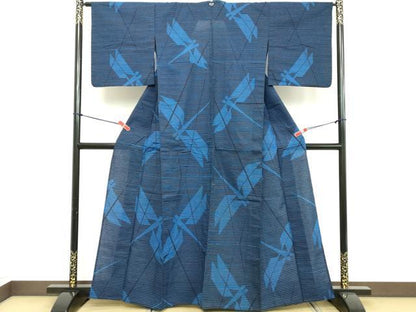 平和屋着物∴夏物 ファッションデザイナー コシノジュンコ 浴衣 横段文 トンボ 逸品 DABD2898cd