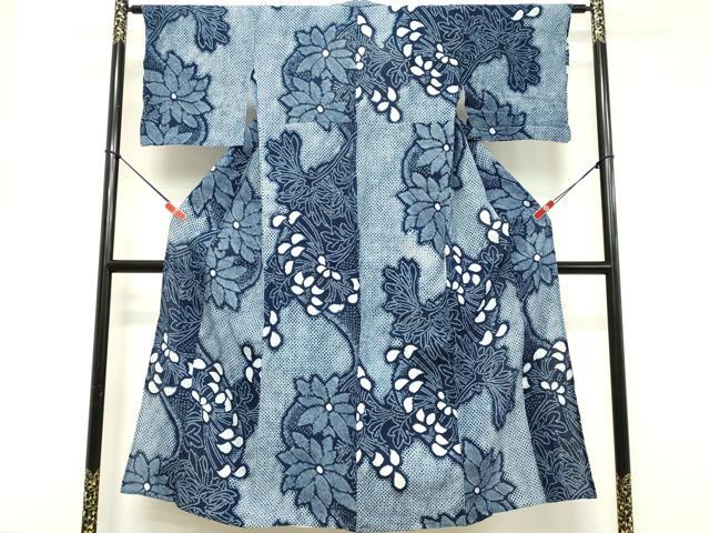 平和屋着物∴夏物　浴衣　有松鳴海絞り　舞花文　綿　逸品　DABD2874cd