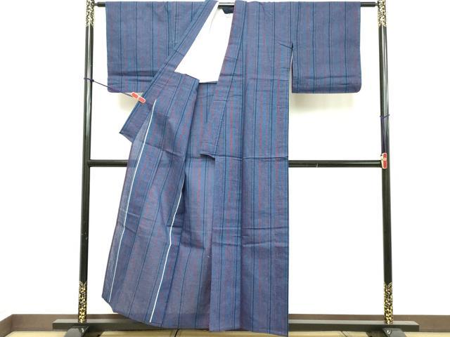 平和屋着物∴夏物 阿波しじら織 浴衣 間道 綿 逸品 DABD2888cd
