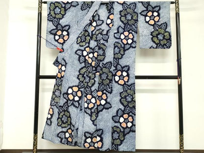 平和屋着物∴夏物 浴衣 有松鳴海絞り 花繋ぎ 綿 逸品 DABD2872cd