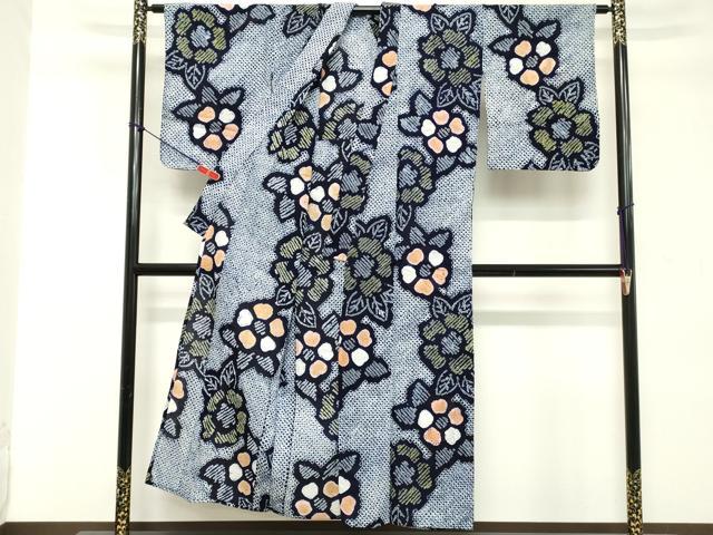 平和屋着物∴夏物 浴衣 有松鳴海絞り 花繋ぎ 綿 逸品 DABD2872cd