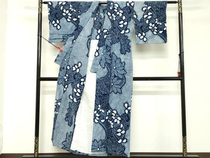平和屋着物∴夏物　浴衣　有松鳴海絞り　舞花文　綿　逸品　DABD2874cd