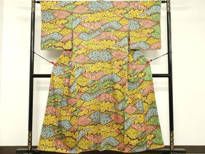 平和屋着物■上質な小紋 風景文 正絹 逸品 未使用 DABD2927cd