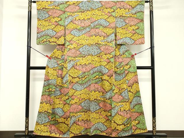 平和屋着物■上質な小紋 風景文 正絹 逸品 未使用 DABD2927cd