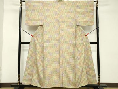 平和屋着物■上質な小紋 舞花文 正絹 逸品 DABD2938cd
