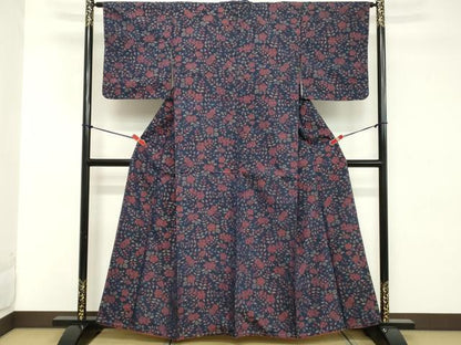 平和屋着物■上質な紬 舞花文 正絹 逸品 未使用 DABD2912cd