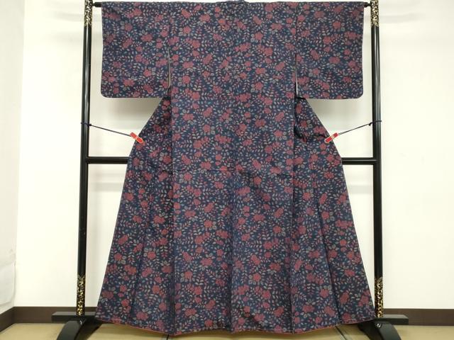 平和屋着物■上質な紬 舞花文 正絹 逸品 未使用 DABD2912cd