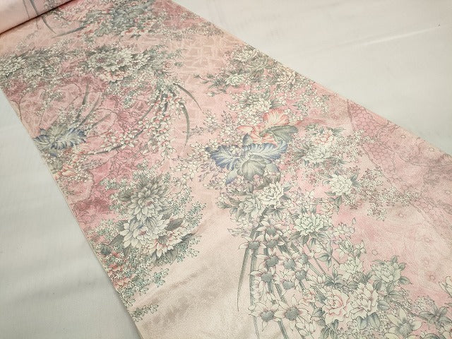 平和屋着物●創業460年・千總　小紋　反物　着尺　花尽くし　銀彩　鈴乃屋扱い　証紙付き　逸品　未使用　DABD7166zzz