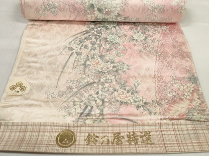 平和屋着物●創業460年・千總　小紋　反物　着尺　花尽くし　銀彩　鈴乃屋扱い　証紙付き　逸品　未使用　DABD7166zzz