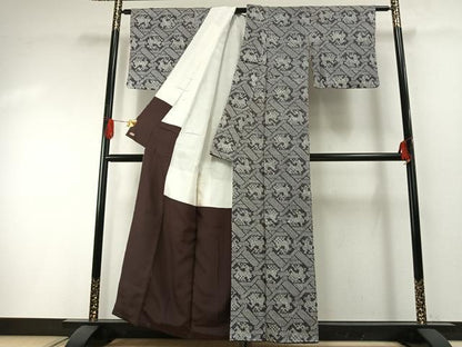 平和屋着物●上質な小紋　総絞り　有栖川文様　三越扱い　正絹　逸品　AABH0622fy