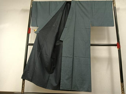平和屋着物●男性　本場大島紬　アンサンブル　格子　さが美扱い　正絹　逸品　未使用　AABH0632fy