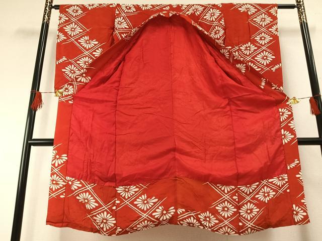 平和屋着物●アンティーク　大正ロマン　長襦袢　袷　舞花文　正絹　逸品　AABH0631fy