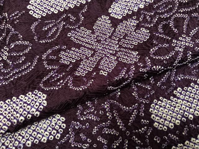 平和屋着物●上質な小紋　総絞り　霞取り花文　正絹　逸品　AABH0648fy